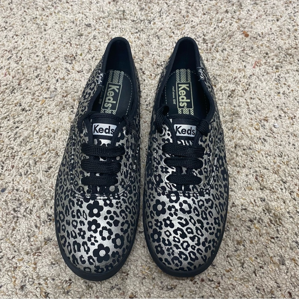 Keds floral metallic shoes womens size 7 animal print sneakers